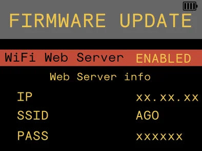 AGO 固件更新的 WiFi 画面
