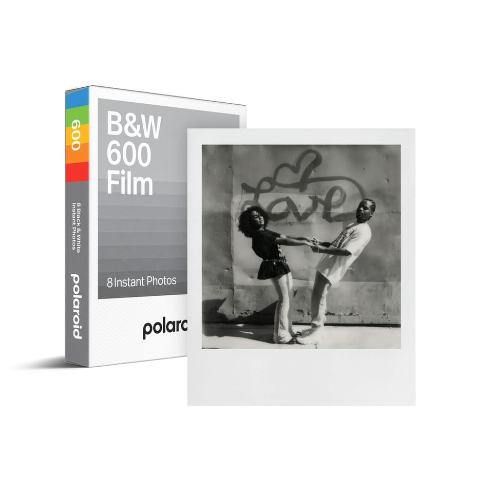 Polaroid Polaroid(宝丽来)B&W 600 Film 黑白相纸 8张 内置电池 白框 (6003) 即时成像相纸